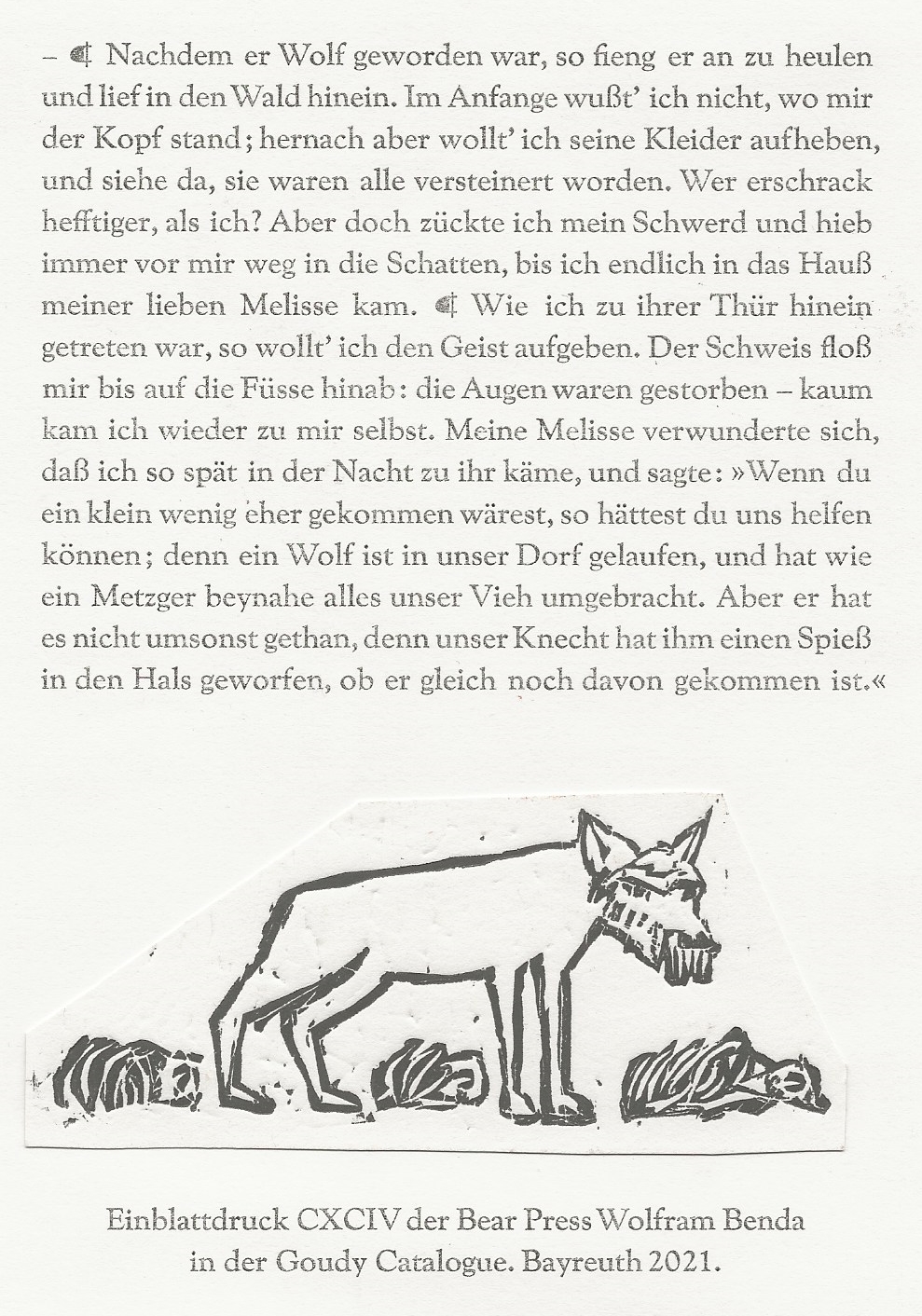 Petronius/Wilhelm Heinse. Der Werwolf.